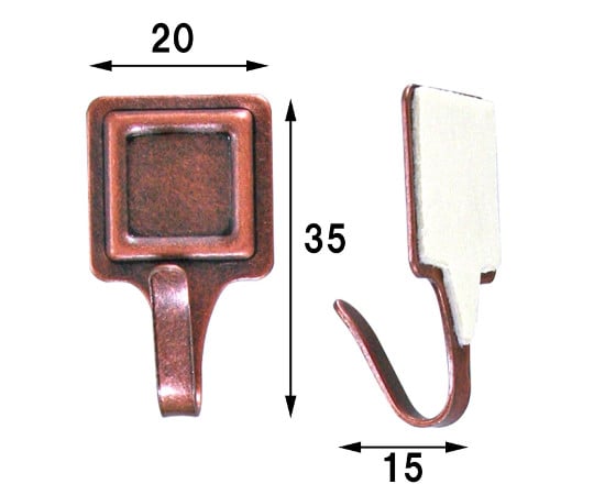 角型 粘着フック 白 幅20mm×高さ35mm 5個入 KYH305 1セット(5個入)