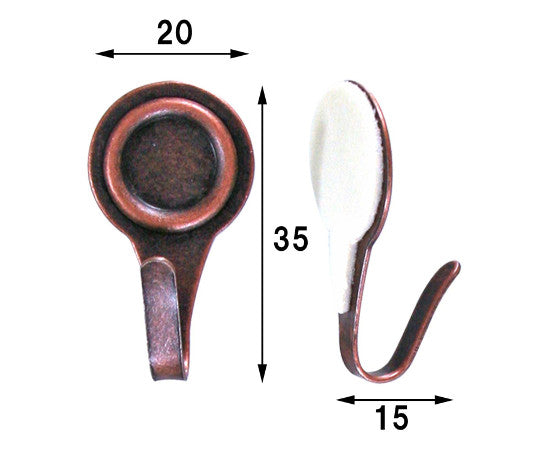 丸型 粘着フック 白 幅20mm×高さ35mm 5個入 KYH301 1セット(5個入)