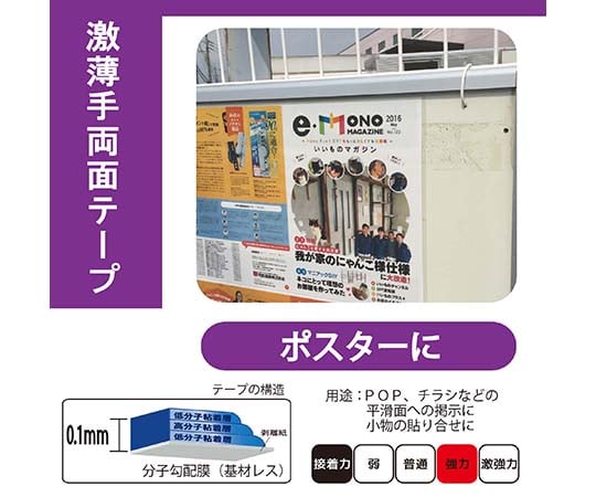 Ultra-thin double-sided tape, thickness 0.1mm x width 3mm x length 5m WKG-016, 1 roll