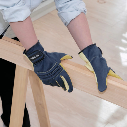 TRUSCO 耐切創手袋 防災レスキュー仕様L ネイビー TRF121A-L-NV 1 双