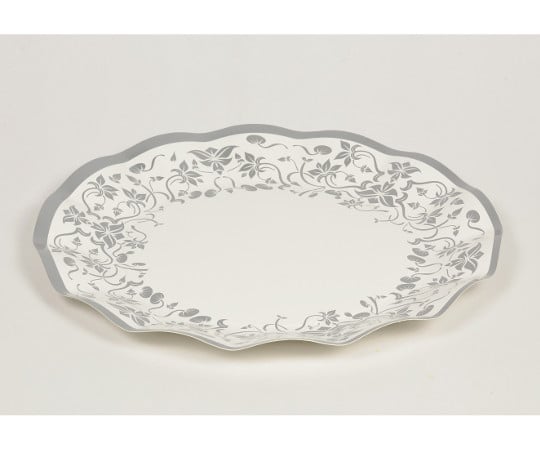 Little Rich WAVE Paper Plates, Pack of 5, Silver, D-314, 1 bag (5 plates)