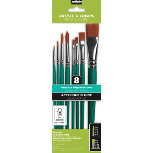 페베오 크래프트화 섬필 평·환필 8개 세트(평 2/4/10/18, 원 0/4/6/8호) FSC 인증 단축 952312 1개