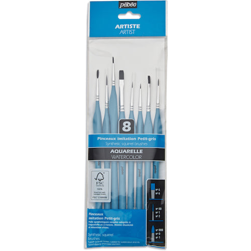 페베오 수채・잉크・크래프트용 세밀화필 화섬 8개 세트