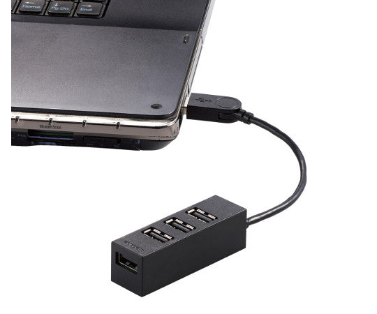 Functionalist USB Hub Short Cable 4 Ports Black U2H-TZ426BBK 1pc