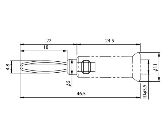 Gold-plated banana plug, red, P-411-5(E)R, 1 piece