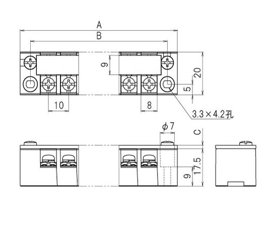 2열형 중계용 나사식 단자대 4극 300V-15A ML-1-4P 1개