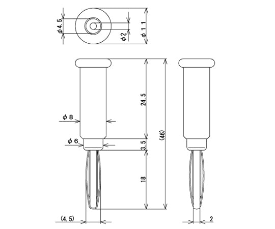 バナナプラグ 4mm Φ11 赤 TJ-560-R 1個