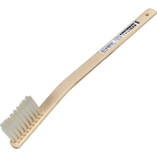 TRUSCO Mechanical Bamboo Brush, Curved Handle, Nylon, 3 Rows, Long Bristles, TB-1723-31, 1 Piece