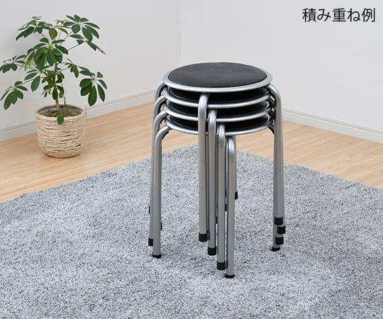 パイプ丸イス シルバー/ブラック YZX-01(SB) 1脚