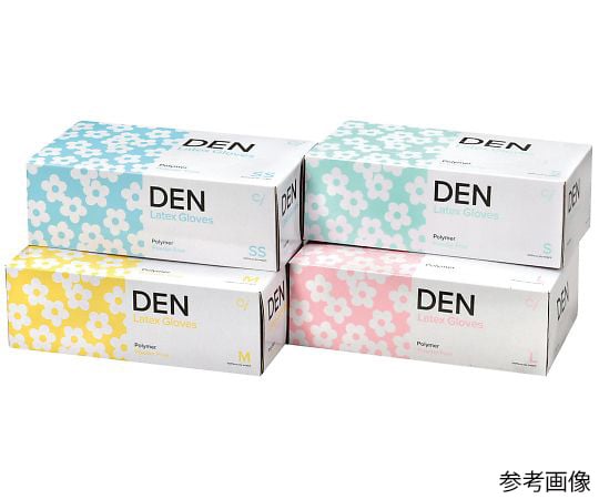 DEN Latex Gloves Polymer-Coated PF SS 100 Gloves 1 Box (100 Gloves)