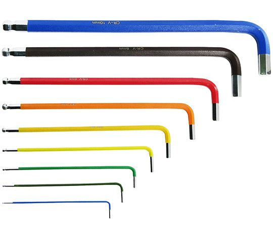 Color ball point hex wrench set, 9 pieces, CHXB-9L, 1 set