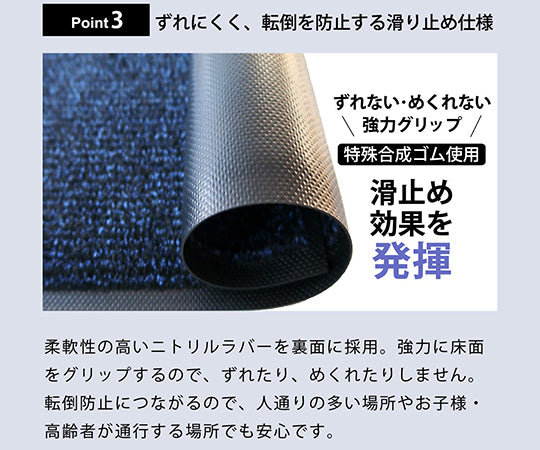 박형 만능 매트 아이언 호스(스트라이프) 블랙・펄 36×60 cm BY00004 1장