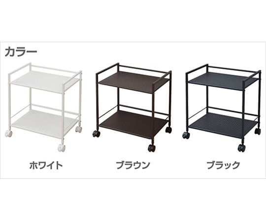 Steel rack with casters, black, 2 shelves, CPR-50432C(BK) 1 unit