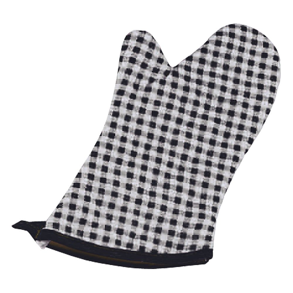 TKG 체크 천제 오븐 미트 블랙(좌우 1조) DOCC701 1개