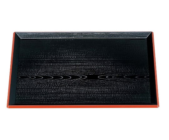 Fuji Long Woodgrain Tray, Black Rimmed Red, 12.2cm, ABS Resin, 1214320, 1pc