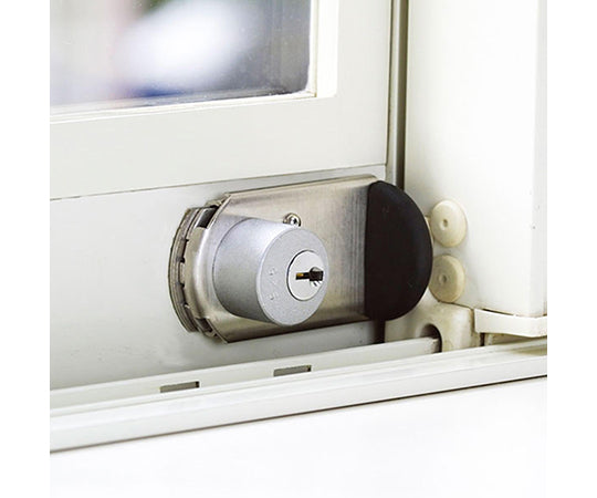 防犯強化ロック 窓用 ファスナーロック 鍵付 シルバー FN469 1セット