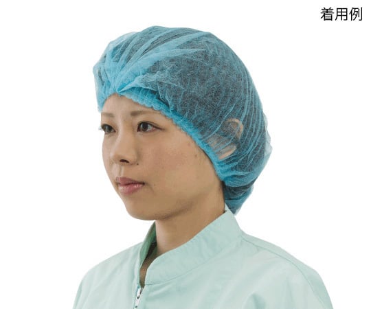 不織布使いきりヘアキャップ 100枚入 ブルー 7045 1箱(100枚入)