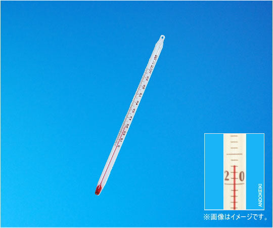 赤液棒状温度計 -20~100℃(1℃) 全没 全長150mm 1-25-2 1本