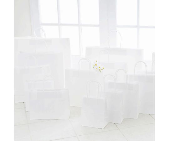 手提げ紙袋 25チャームバッグ カスタム判 白無地 50枚 003280410 1パック(50枚入)