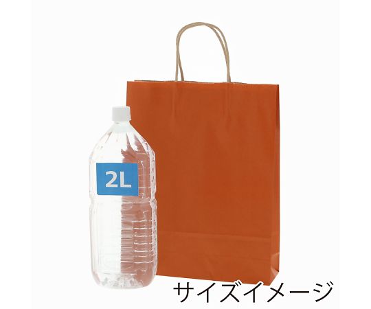 手提げ紙袋 25チャームバッグ MS1 未晒 オレンジC 50枚 003276808 1パック(50枚入)