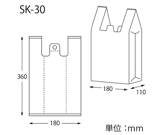 Plastic Shopping Bags SK-30 100 pieces 006903501 1 pack (100 pieces)
