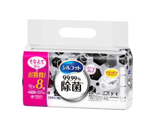 Silcot 99.99% Antibacterial Wet Refill 40 Sheets 8 Packs 1 Bag (8 Pieces)