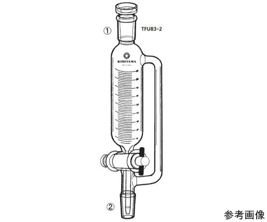 Fluororesin stopper equal pressure dropping funnel (with scale) TFU83-2-2 1 pc