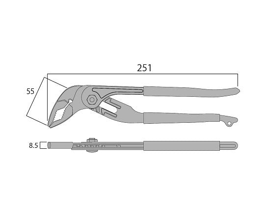 超軽量ウォーターポンププライヤー(黒金) 130-250-BG 1個