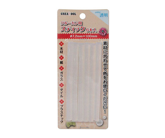 Glue gun sticks, diameter 7.2 x 100 mm, pack of 6, transparent, 1905A, 478139306, 1 set (pack of 6)