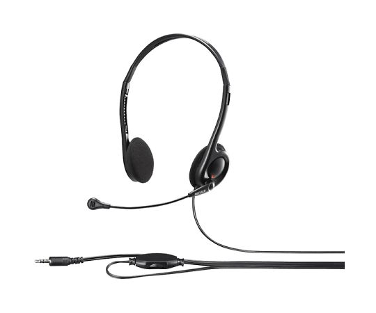 Binaural headband stereo headset with 4-pole mini plug connection, black, BSHSHCS100BK, 1 piece