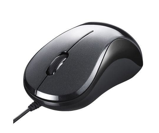 Wired BlueLED Optical Mouse, Quiet/3 Buttons, Black, BSMBU100BK, 1 Piece