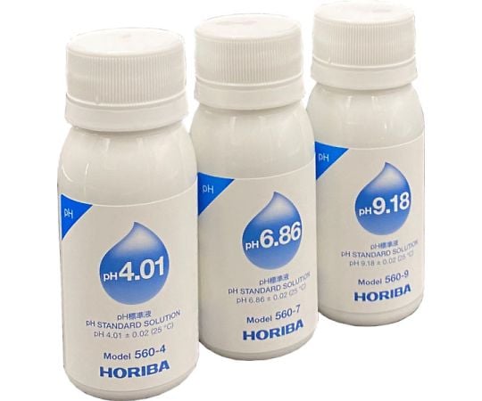 pH4.01/pH6.86/pH9.18 Standard solution set, 60mL each, 3 bottles, 560-P, 1 set (3 bottles)