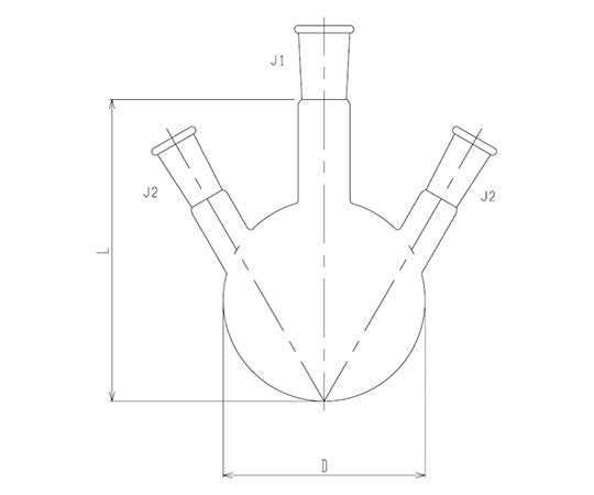 Quartz three-neck flask 100mL 1112-02 1pc