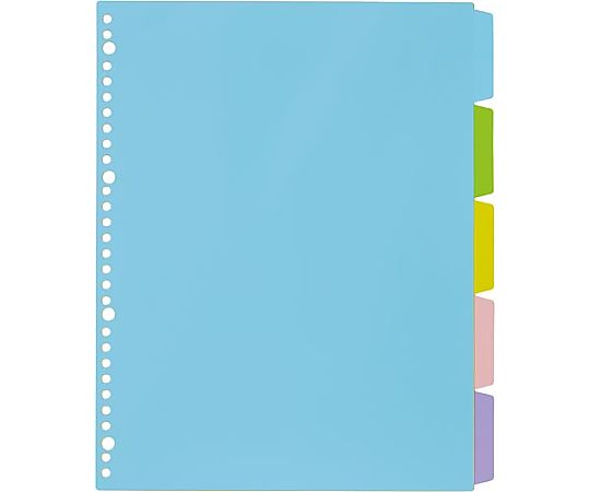 PP製カラー仕切カード A4縦30穴 5山 4269-5356 1組