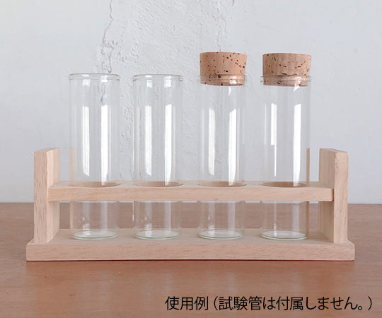 Wooden test tube stand, 40mm diameter hole x 4 tubes, SiTATE404HJ, 1 piece