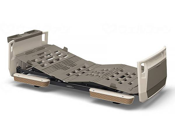 Paramount Bed Rakusho Plus X-leg 3 motor OP camel/B shelf included 83cm width