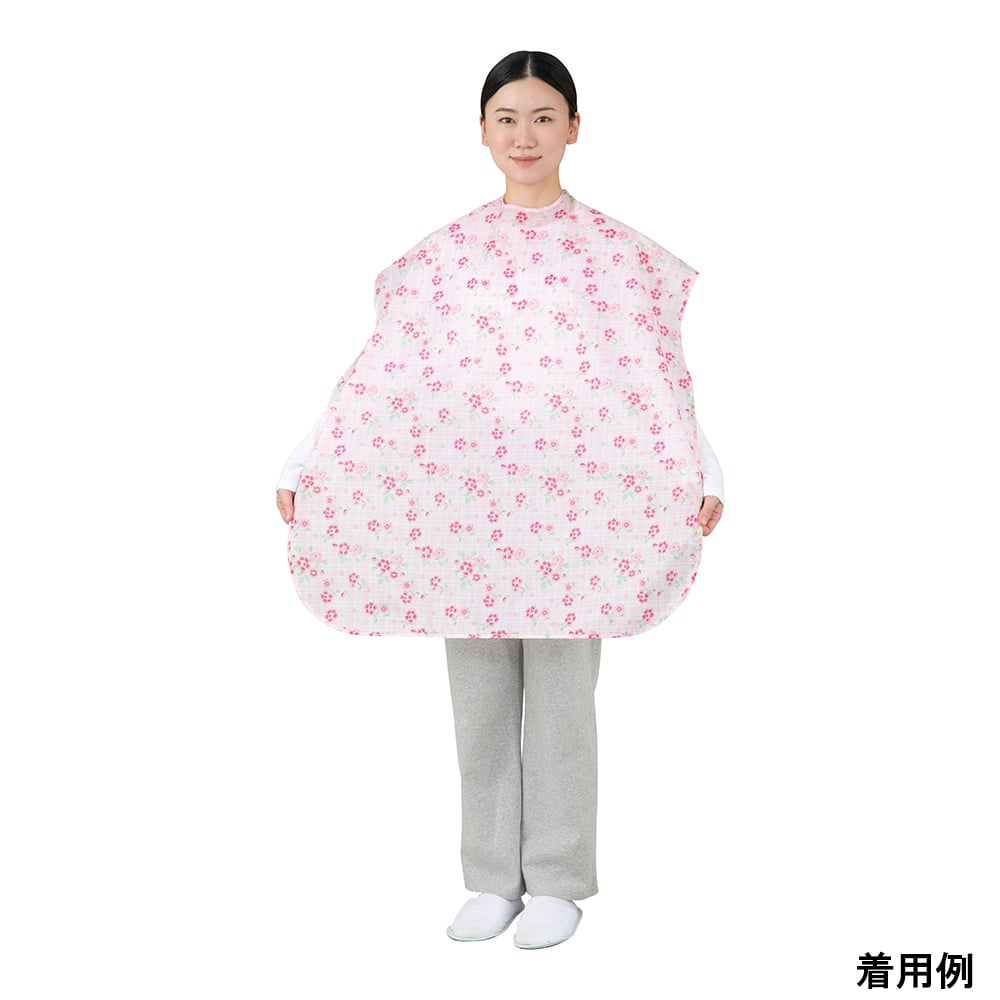 어른용 식사 앞치마 꽃무늬 핑크 P9690-P 1장