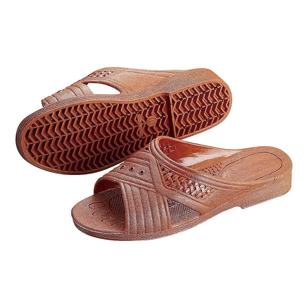 Men's Shower Sandals, Front Opening, Medium, Brick, SSV3906, 1 Pair