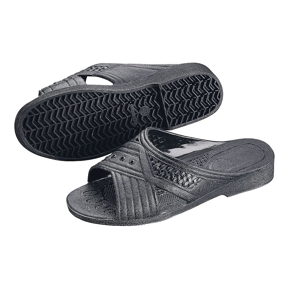 紳士シャワーサンダル 前あき L ブラック SSV3902 1足