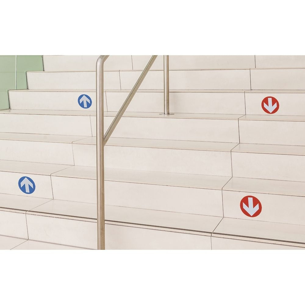 계단 걷어차기 판용 표시 스티커 화살표 STPS-9 레드 100mmΦ 4매 세트 엔비 404109 1조