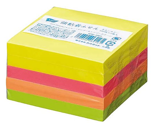 強粘着ふせん 75×75 ネオン4色 5冊 4240-8994 1パック(5冊入)