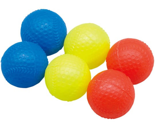 컬러 야구 볼 6개 세트(파랑, 빨강, 노랑 각 2개) B7510B 1조