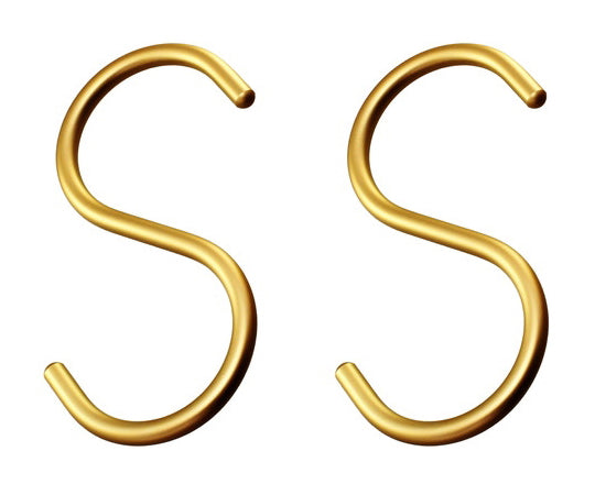 Large Aluminum S-hook, Gold, 2 pieces, 95361, 1 set (2 pieces)