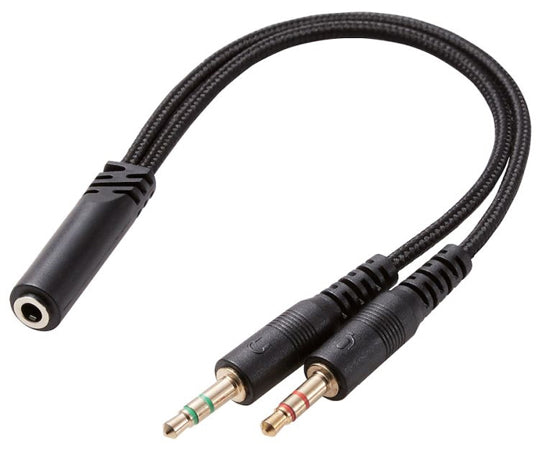 インナーイヤー型ヘッドセット カナル ミュートスイッチ付 両耳 4極φ3.5mm 変換ケーブル付 ブラック HS-EP17TBK 1個