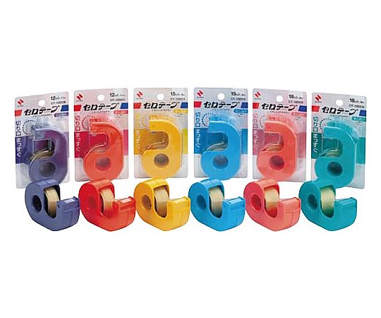 Small roll of cellophane tape with cutter for straight cutting C Red CT-12DCC 1 piece