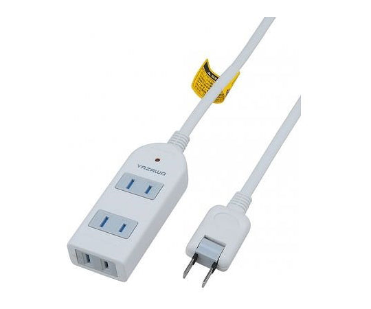 번개 서지 부착 연장 코드・탭 3개 입 2m 화이트 Y02KS302WH 1개