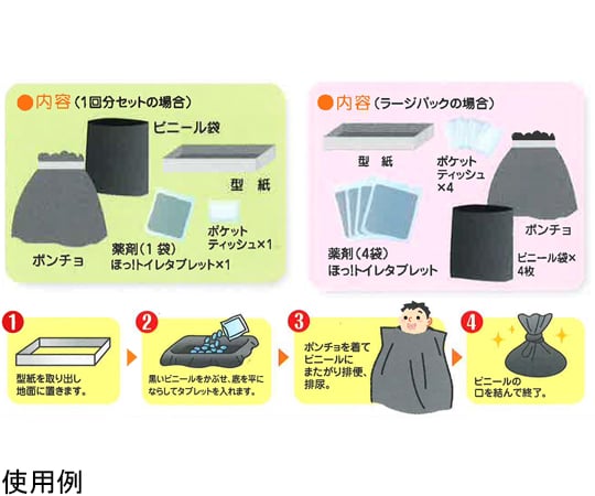 재해용 화장실 안녕! 화장실 4회분 대형 팩 HT-02 1 세트