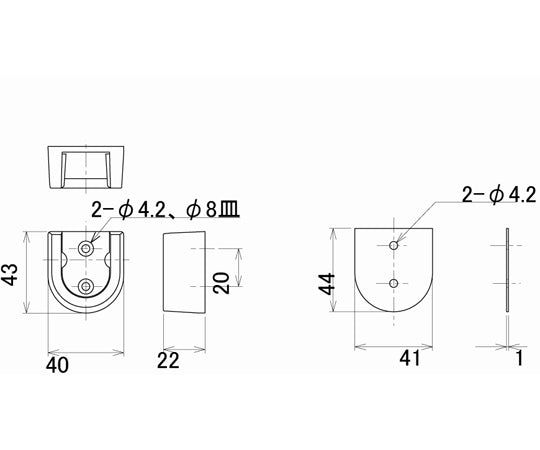 Laundry pipe bracket set 2 pieces R22-01 1 set (2 pieces)