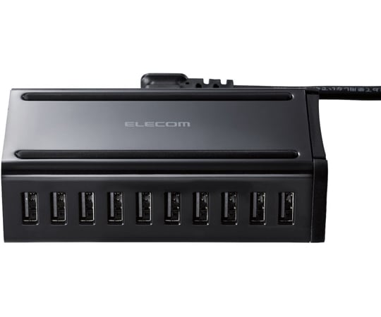 AC充電器 USB充電器 卓上多ポート 合計60W USB-A10ポート 縦置き横置き対応 ブラック EC-ACD04BK 1個
