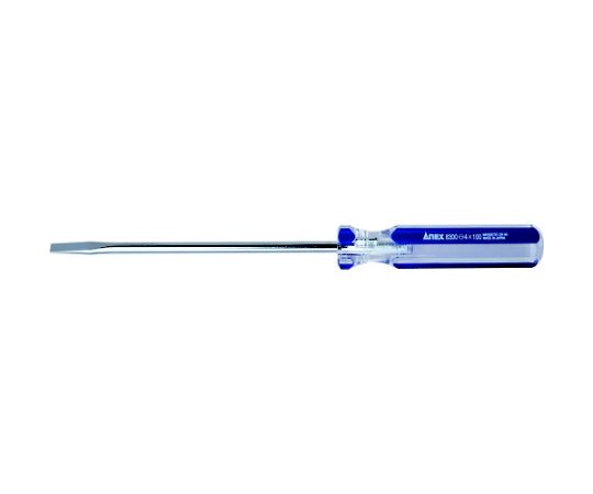 Plastic handle screwdriver Four-line screwdriver (thin shaft type) Tip-4 x shaft length 100 mm Total length 173 mm 8300-4-100 1 piece